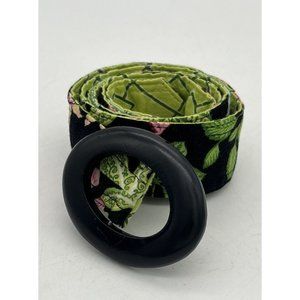 Vera Bradley Belt Botanica Cotton Print Faux Tortoiseshell Buckle Reversible